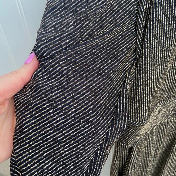 Torrid Jumpsuit Women's 12 Glitter Knit Sweetheart Neck Shimmer Stripe Surplice - Picture 3 of 6